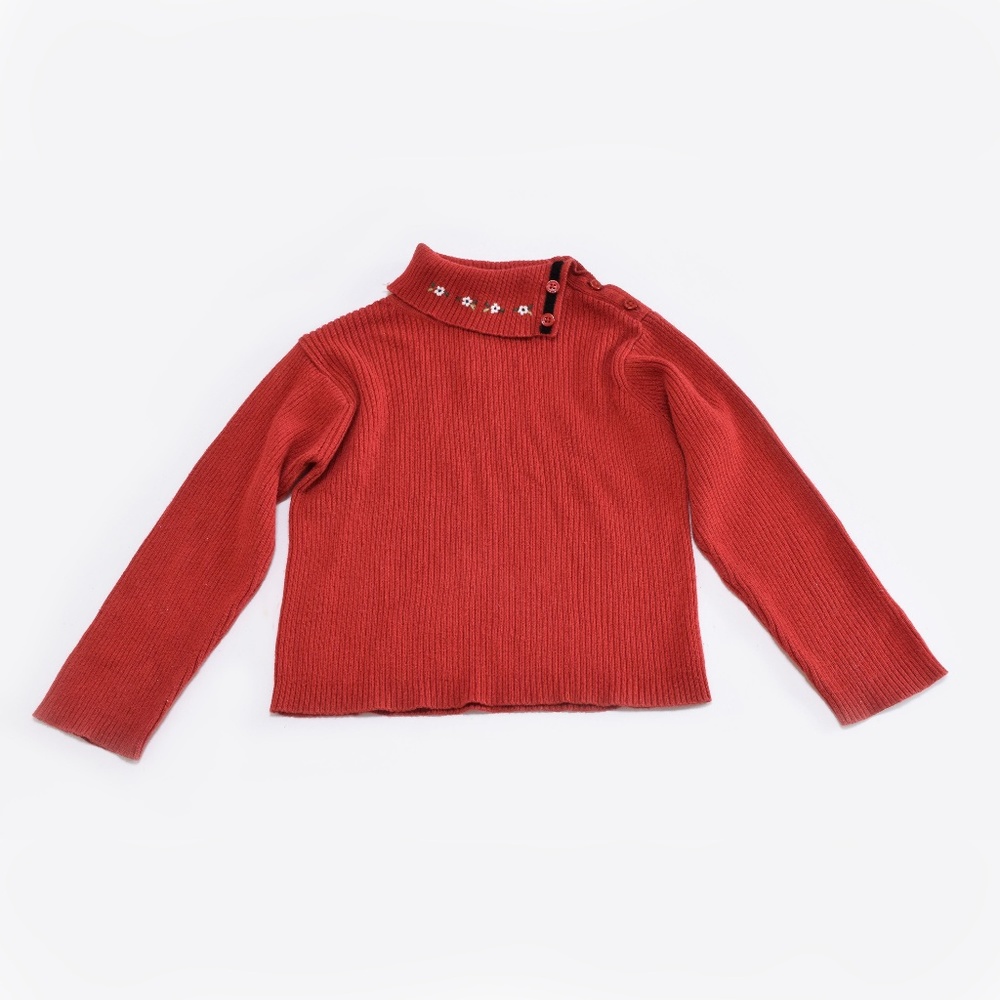 Gymboree Red Sweater w/ Embroidered Flowers
